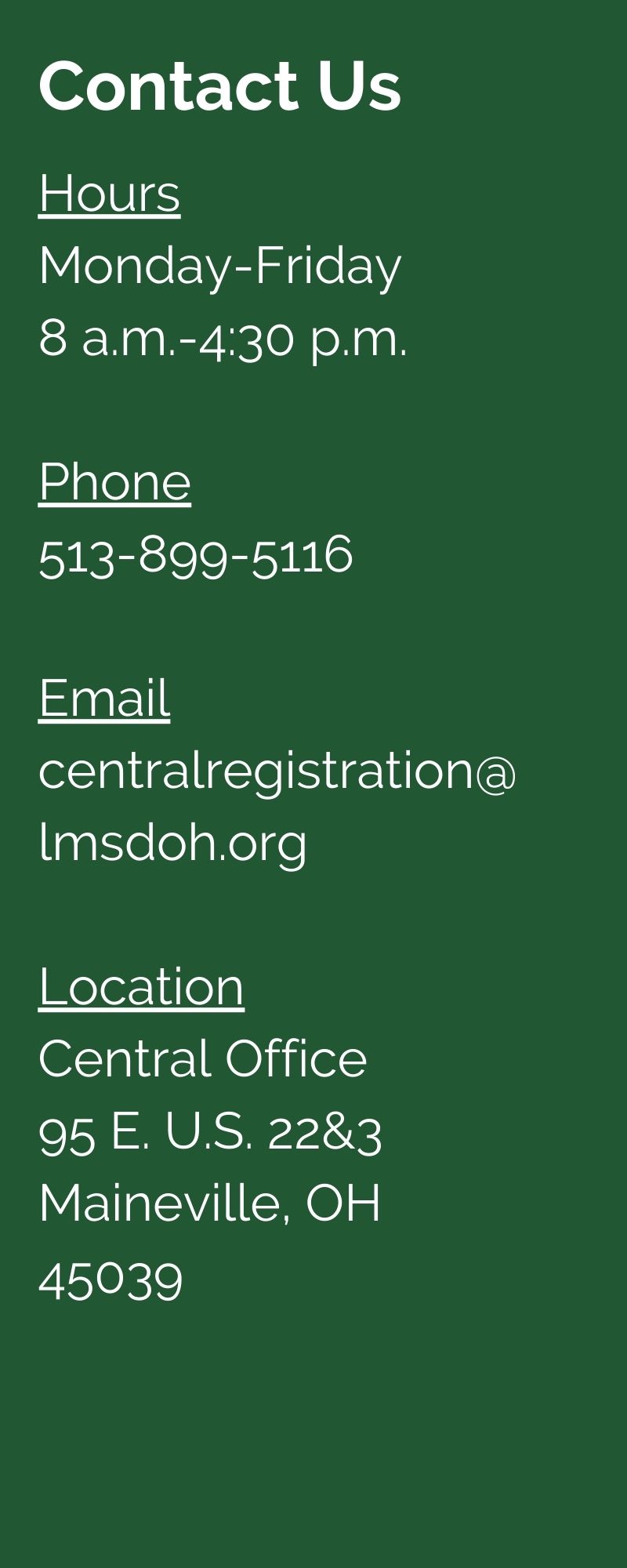 registration contact information